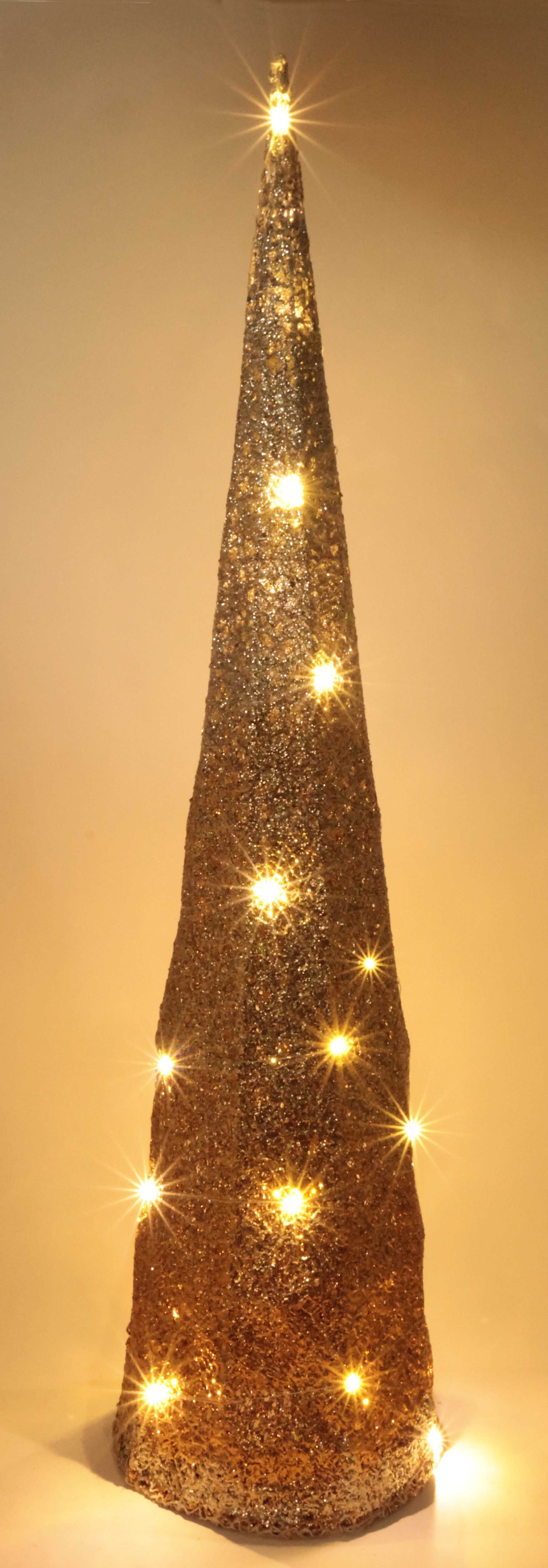 I.GE.A. LED-Dekofigur LED-Pyramide (1 St), Tannenbaum Baum batteriebetrieben warmweiß Weihnachtsdeko innen