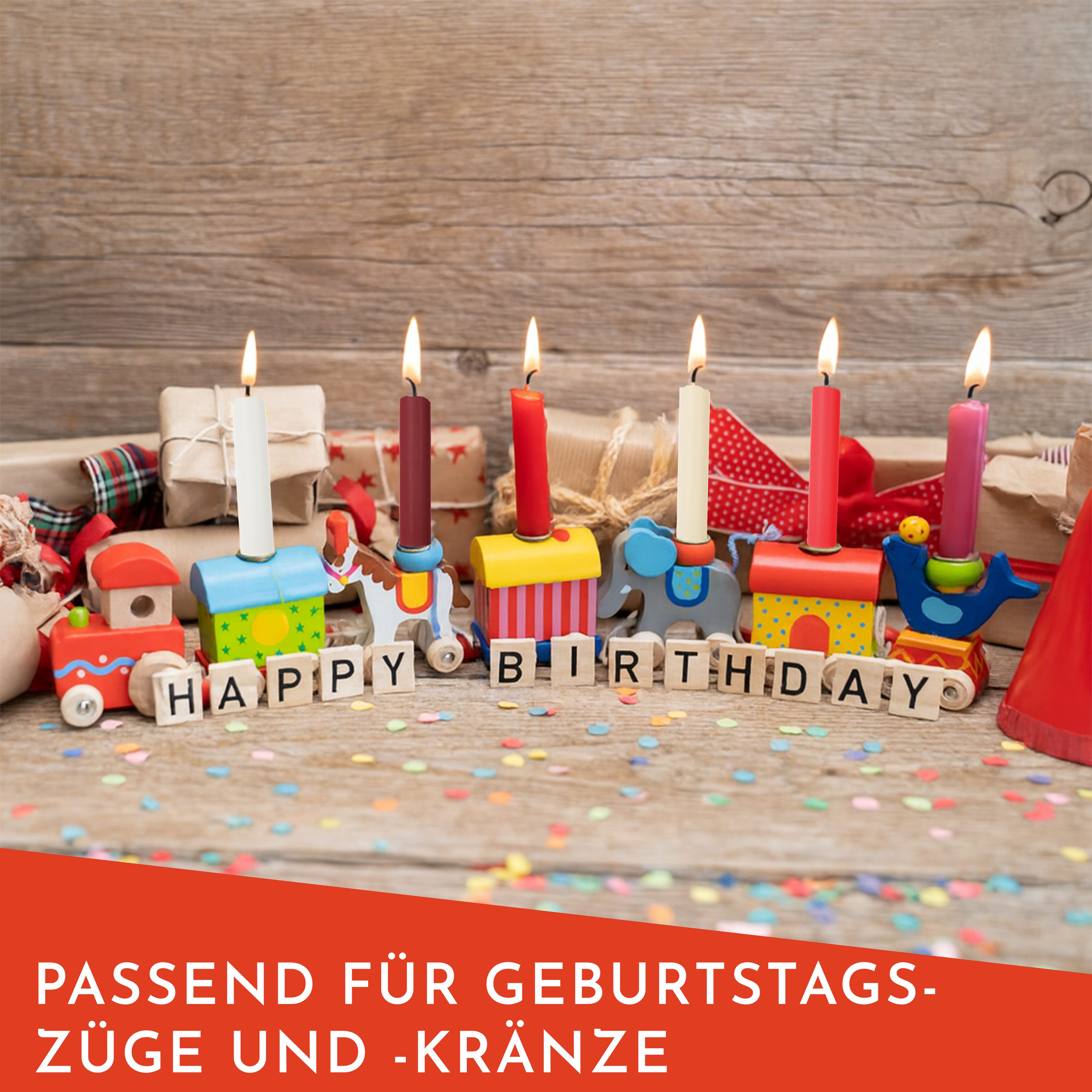 Nordstern Geburtstagskerze Baumkerzen & Pyramidenkerzen (Set, 20er), Kerzen für den Weihnachtsbaum oder Geburtstagszug