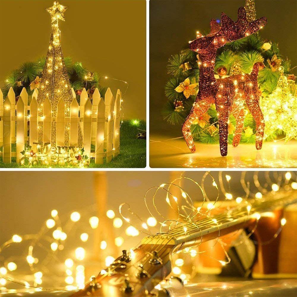 LED 50 Aussen, Party Geeignet LED Solar Lichterkette Dedom für Hochzeit, Lampe, Solarleuchte M Baum, Garten, 7 Kupferdraht Lichter,