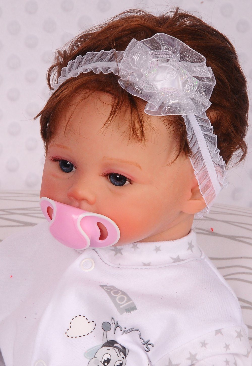 Stirnband Stirnband Kopfband Baby Weiß und Nr.8 Rot Kopfschmuck elastisch 0Mon ab in Kinder