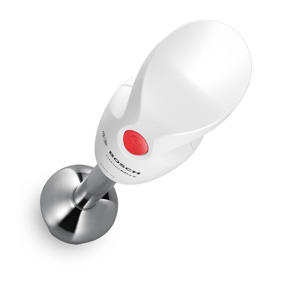 BOSCH Stabmixer CleverMixx MSM24500, Edelst. Mixfuß, Zerkleinerer, Schneebesen, weiß, 400 W, 4 Klingen, Mixbecher, Made in Europe