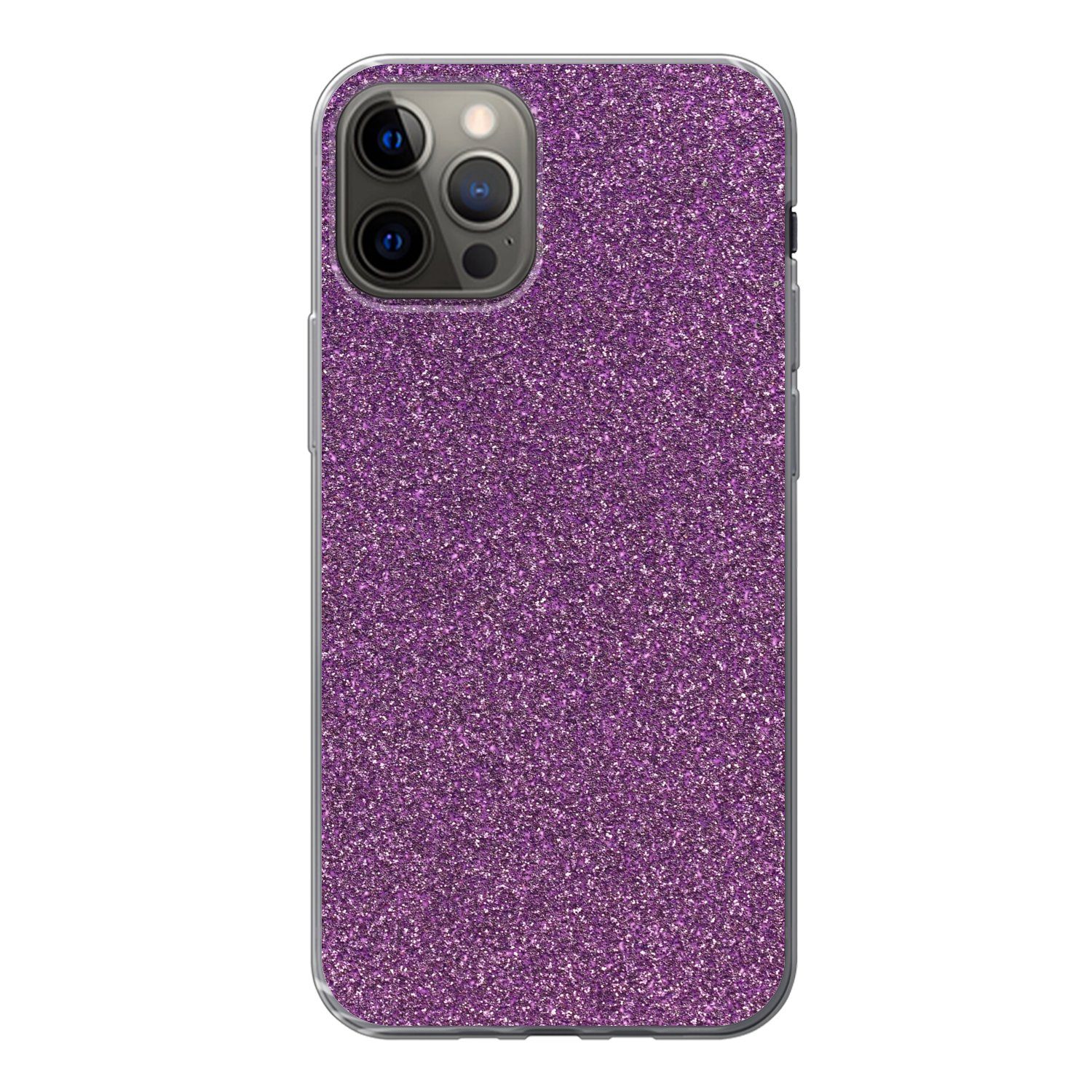 MuchoWow Handyhülle für Apple iPhone 13 Pro Glitzer - Rosa - Design - Abstrakt, Smartphone-Bumper, Print, Handy Schutzhülle Dünn