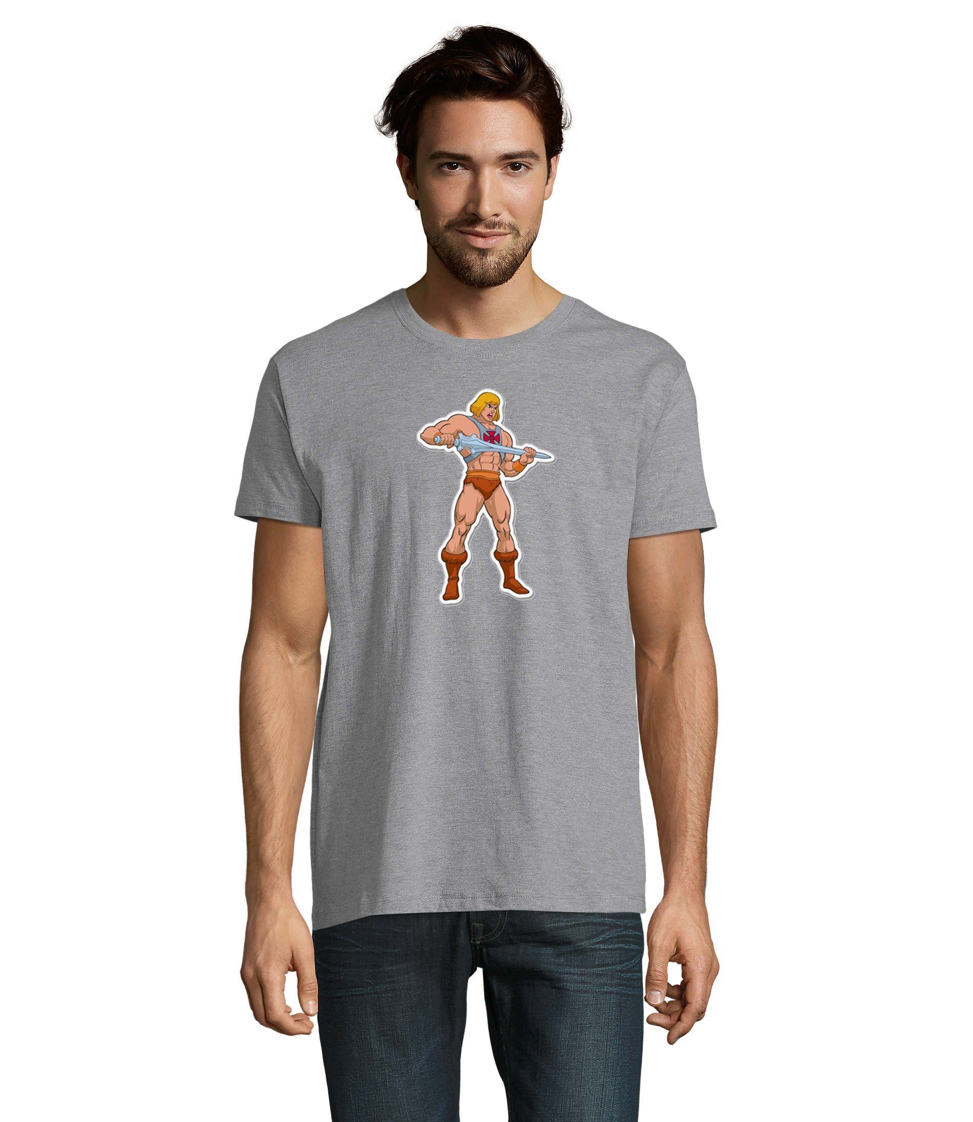 & Herren Blondie T-Shirt The Brownie Universe Grau He-Man MotU of Masters