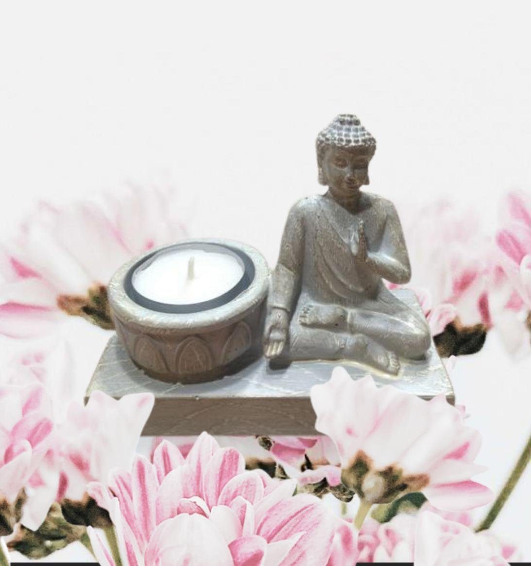 Radami Teelichthalter Buddha rechts Teelichthalter Kerzenhalter Kerzenständer Teelicht Halte