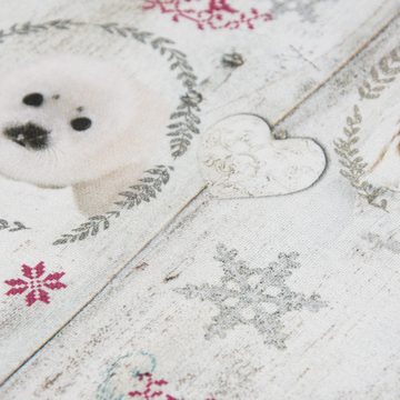 SCHÖNER LEBEN. Tischläufer Schöner Leben Tischläufer Tiere in Bilderrahmen Winter 40x160cm, handmade
