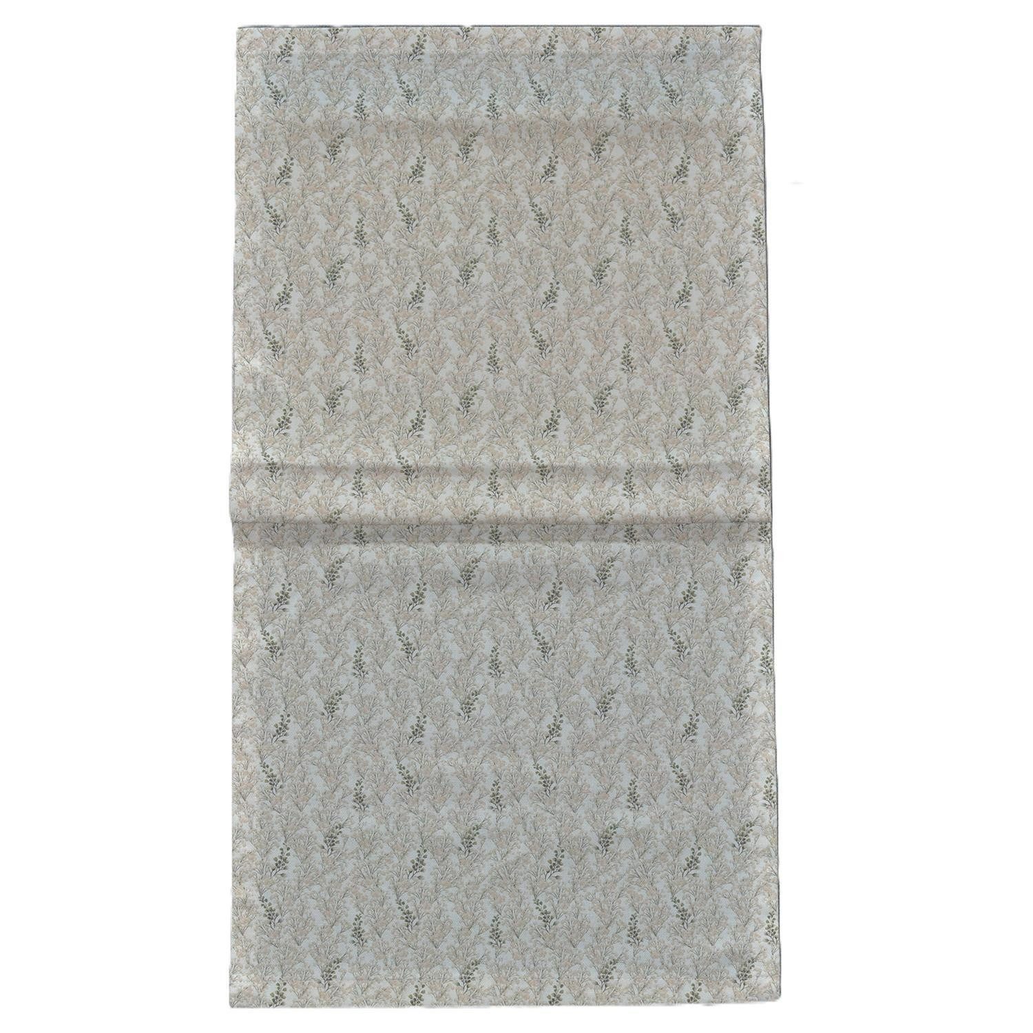 Yve! Decoration Tischläufer LENORA, B 40 cm, L 140 cm, Grün, Beige, (1-tlg), Baumwolle, mit Blätter- und Zweigemotiven