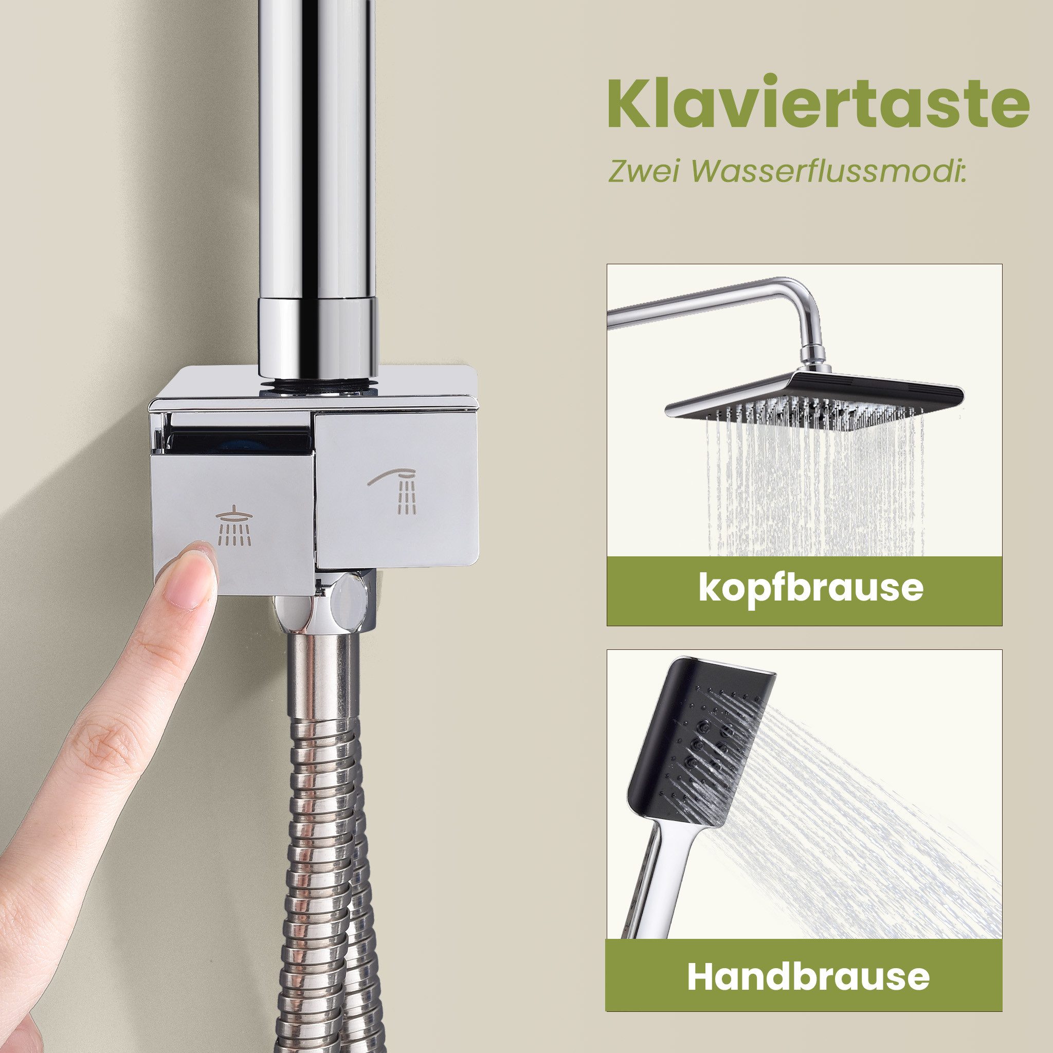 HOMELODY Duschsystem Duschset Regendusche mit Handbrause,Duschsäule günstig online kaufen