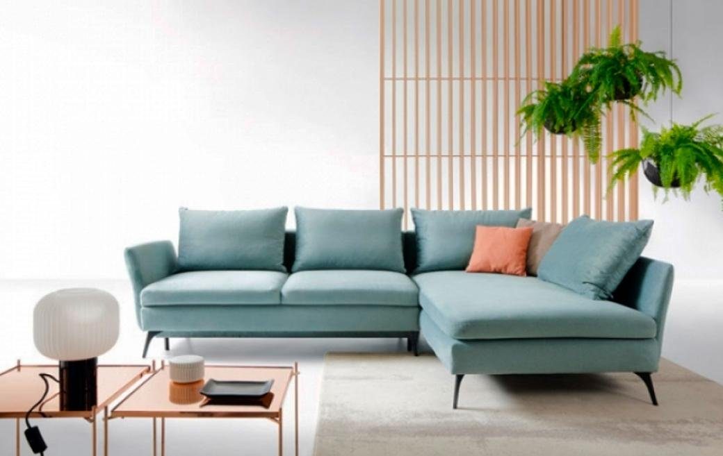 JVmoebel Ecksofa Moderner Ecksofa L Form Couch Sofa Blau Polstersofa Sitz, 2 Teile, Made in Europe