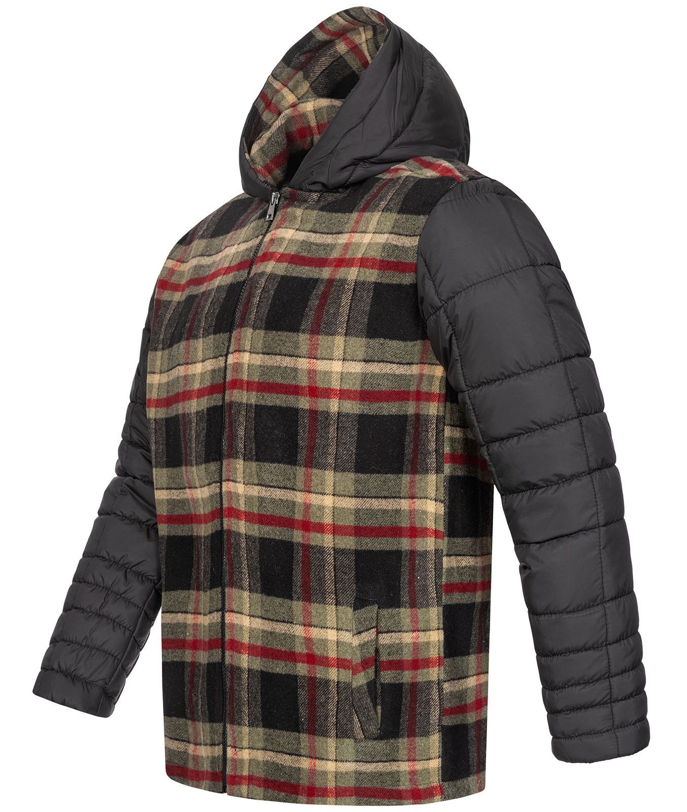 Rock Creek Steppjacke Herren Flanelljacke mit Kapuze H-265