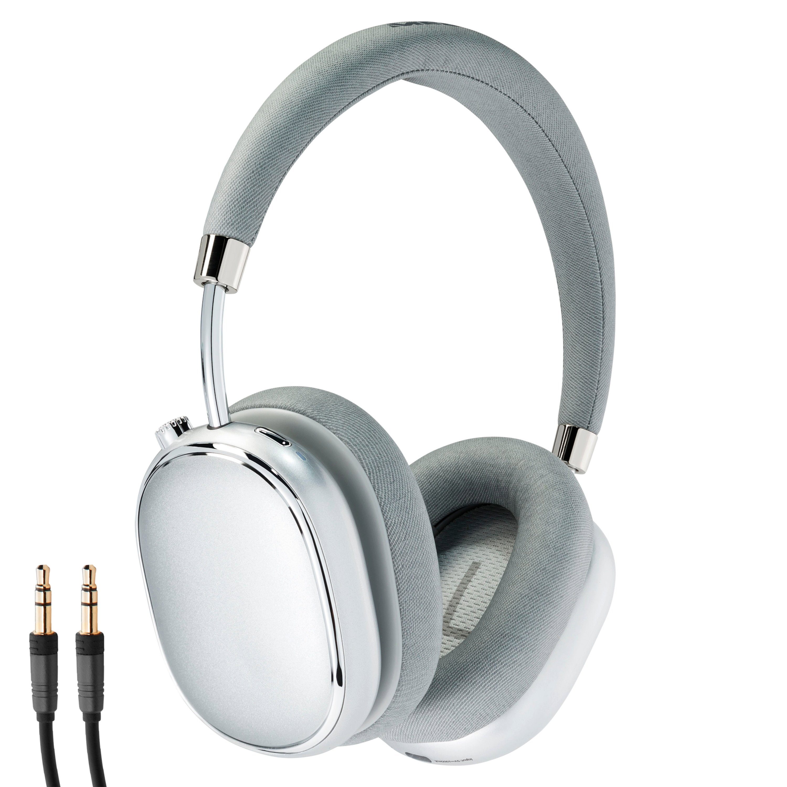 Medion® Bluetooth-Kopfhörer (Aufladbare Akku, AUX-Eingang, Bluetooth,  Drahtlos, Integrierte Akku, Integriertes Mikrofon, Lautstärkeregelung,  Integrierter Ein/Aus-Schalter, Noise Cancelling, MD43474)