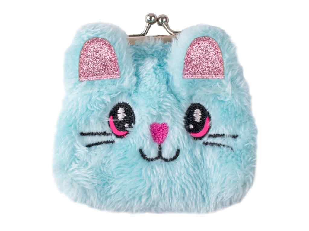 bb Klostermann Geldbörse Flauschige Katze Knipsbörse für Kinder hellblau