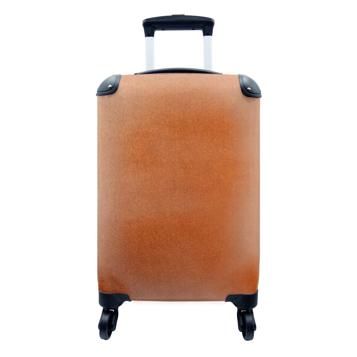 MuchoWow Handgepäckkoffer Papier mit einer Kupferstruktur, 4 Rollen, Reisetasche mit rollen, Handgepäck für Ferien, Trolley, Reisekoffer