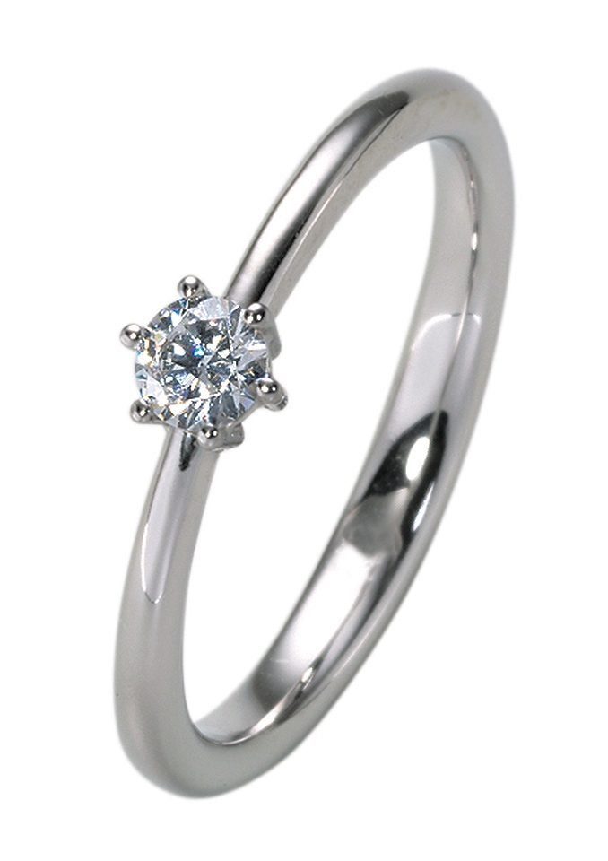 Firetti Solitärring Schmuck Geschenk Gold 375 Damenring Verlobungsring Goldring Solitär, Made in Germany - mit Brillant