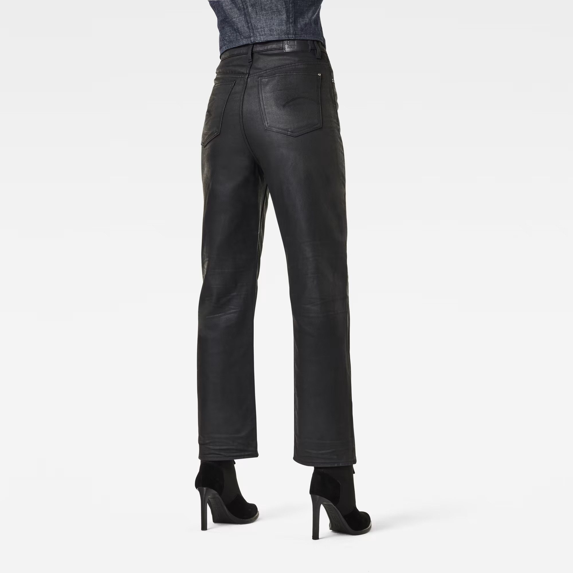 G-STAR Straight-Jeans edie Ultra High Straight Turn Up Ankle Selvedge Jeans Ultra High Waist