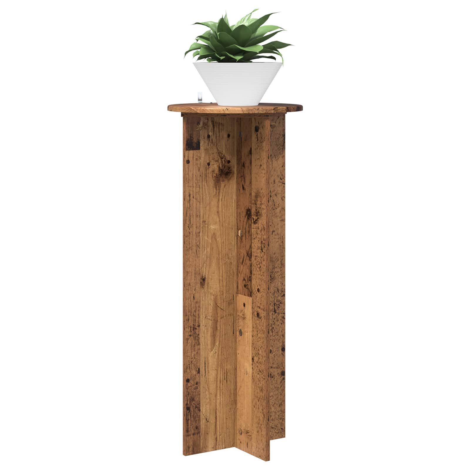 vidaXL Blumenständer Pflanzenständer 2 pcs Altholz Ø40 x 100 cm Holzwerkstoff (2 St)
