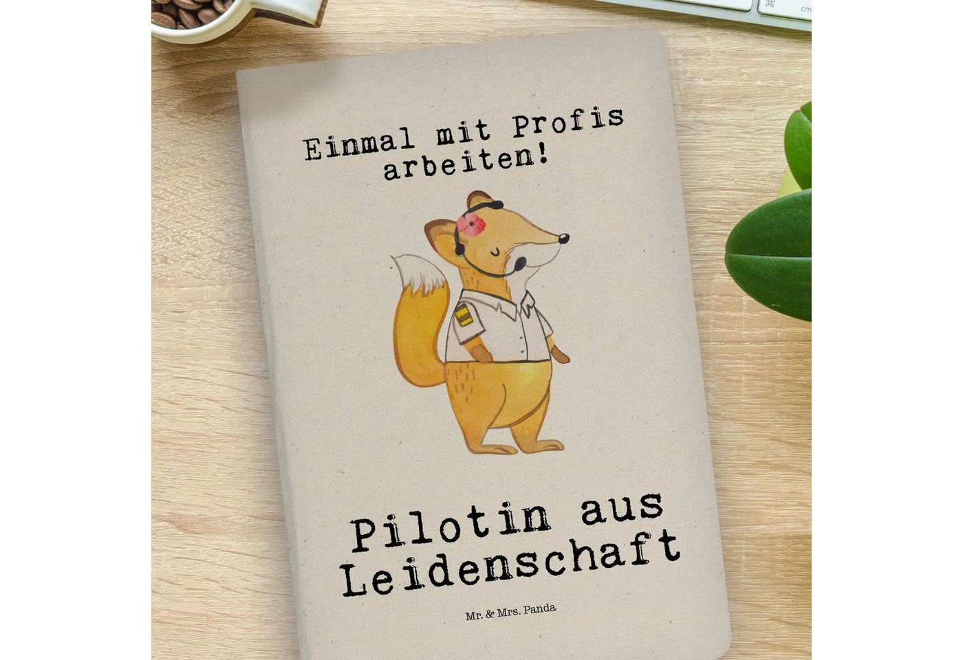 Thumbnail - Mr. & Mrs. Panda Notizbuch Pilotin Leidenschaft - Transparent - Geschenk, Flugkapitänin, Flugzeu Mr. & Mrs. Panda, Langl...