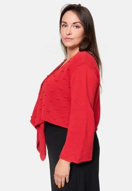 Kekoo Bolero Strickbolero mit Trompetenärmel aus reiner Baumwolle 'Pure'