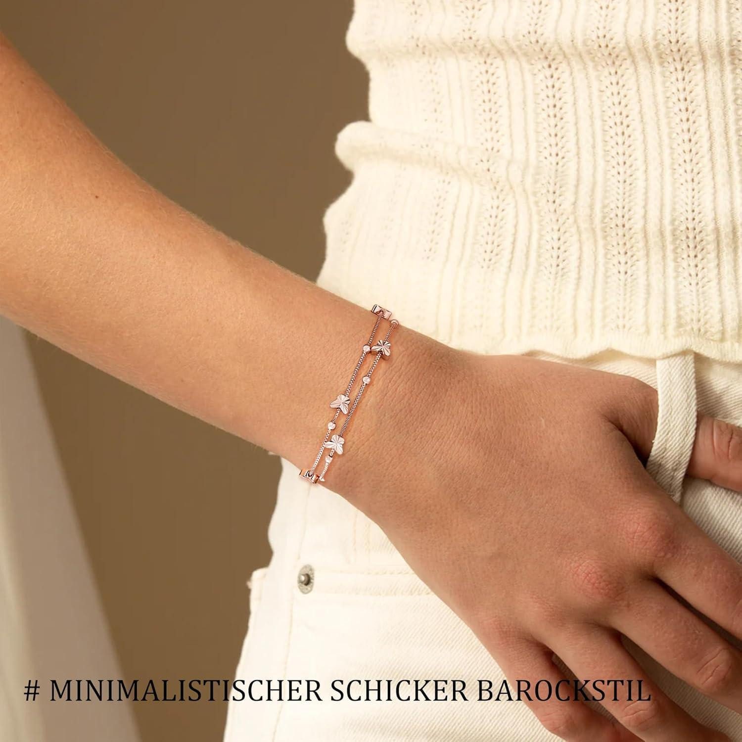 LuxusKollektion Silberarmband Armband Silber 925 Damen Schmetterlinge Perlen verstellbar RoseGold – Bild 3 von 5