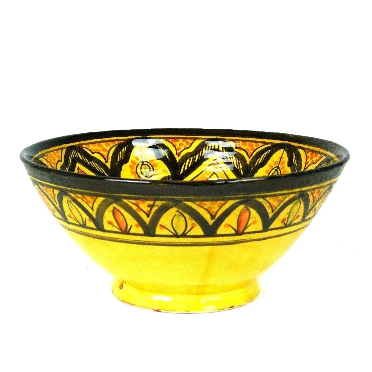 SIMANDRA Schüssel Orientalische (XXL, marokkanische Keramikschale, handrabeit Gelb 1-tlg), Keramik