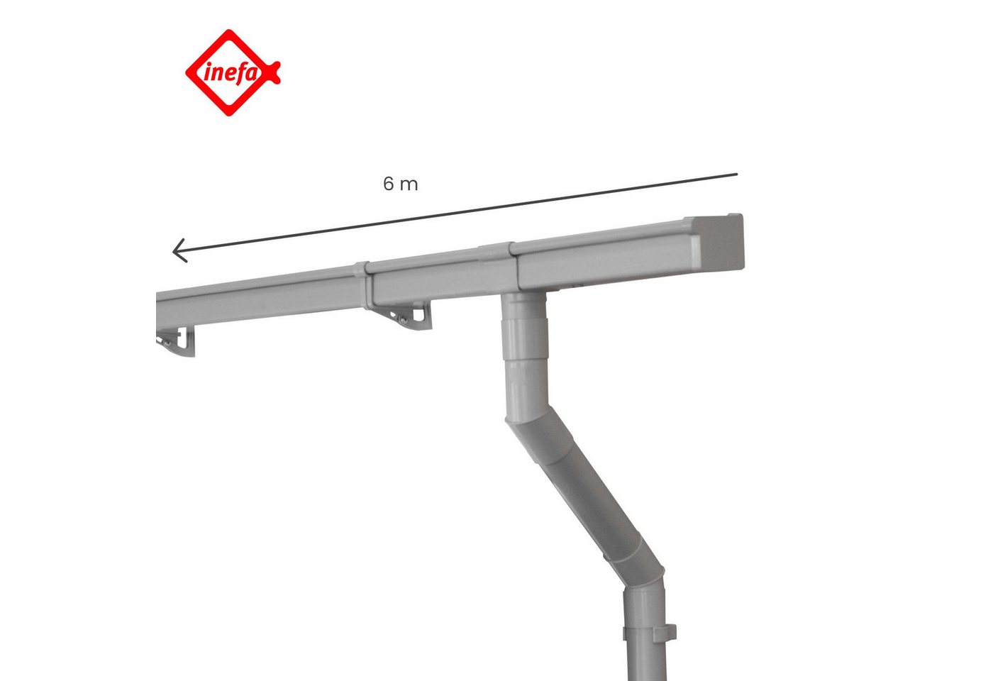 Thumbnail - INEFA Dachrinne Dachrinnen Set, Gartenhaus, Carport, Terrasse, NW 83, Kastenrinne, 6m, 1-St., 1 Dachseite, Regenrinne Ku...