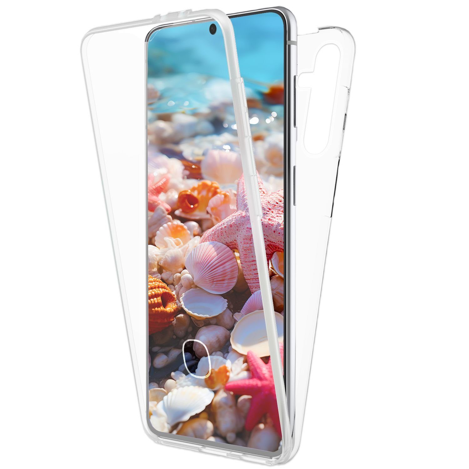 Nalia Smartphone-Hülle Samsung Galaxy S24, Klare 360 Grad Hülle /  Transparenter Rundum Schutz / Anti-Gelb Cover