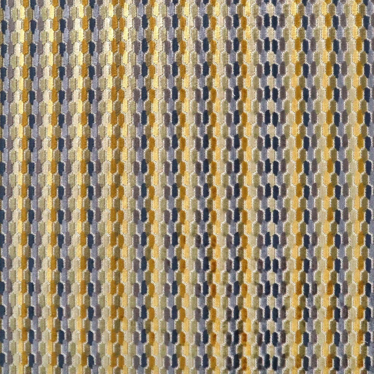 Stofferia Stoff Polsterstoff Samt Jacquard Retro Mezzo Gold, Breite 138 cm, Meterware