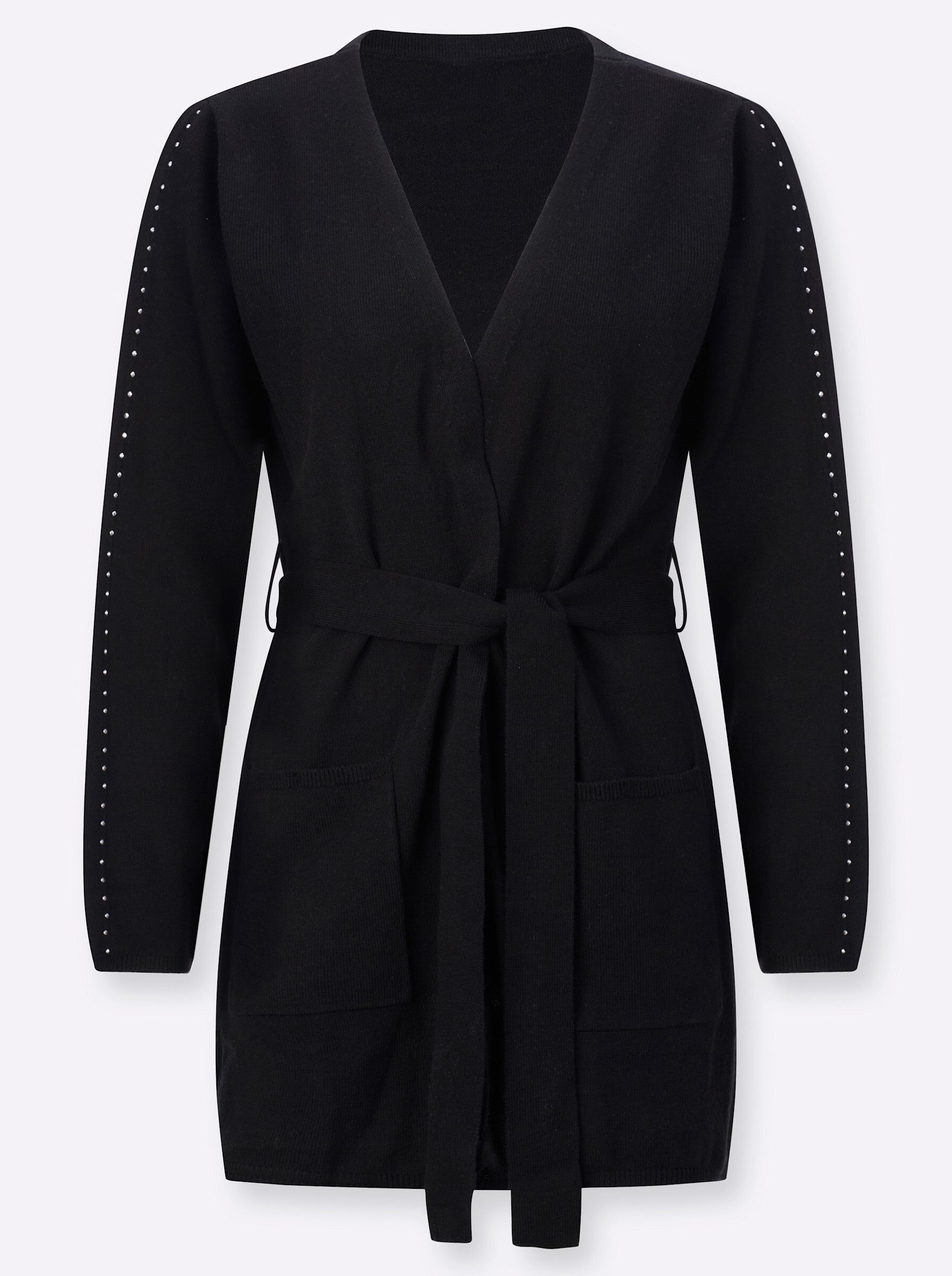 Sieh an! Strickjacke Long-Strickjacke Langarm Jersey