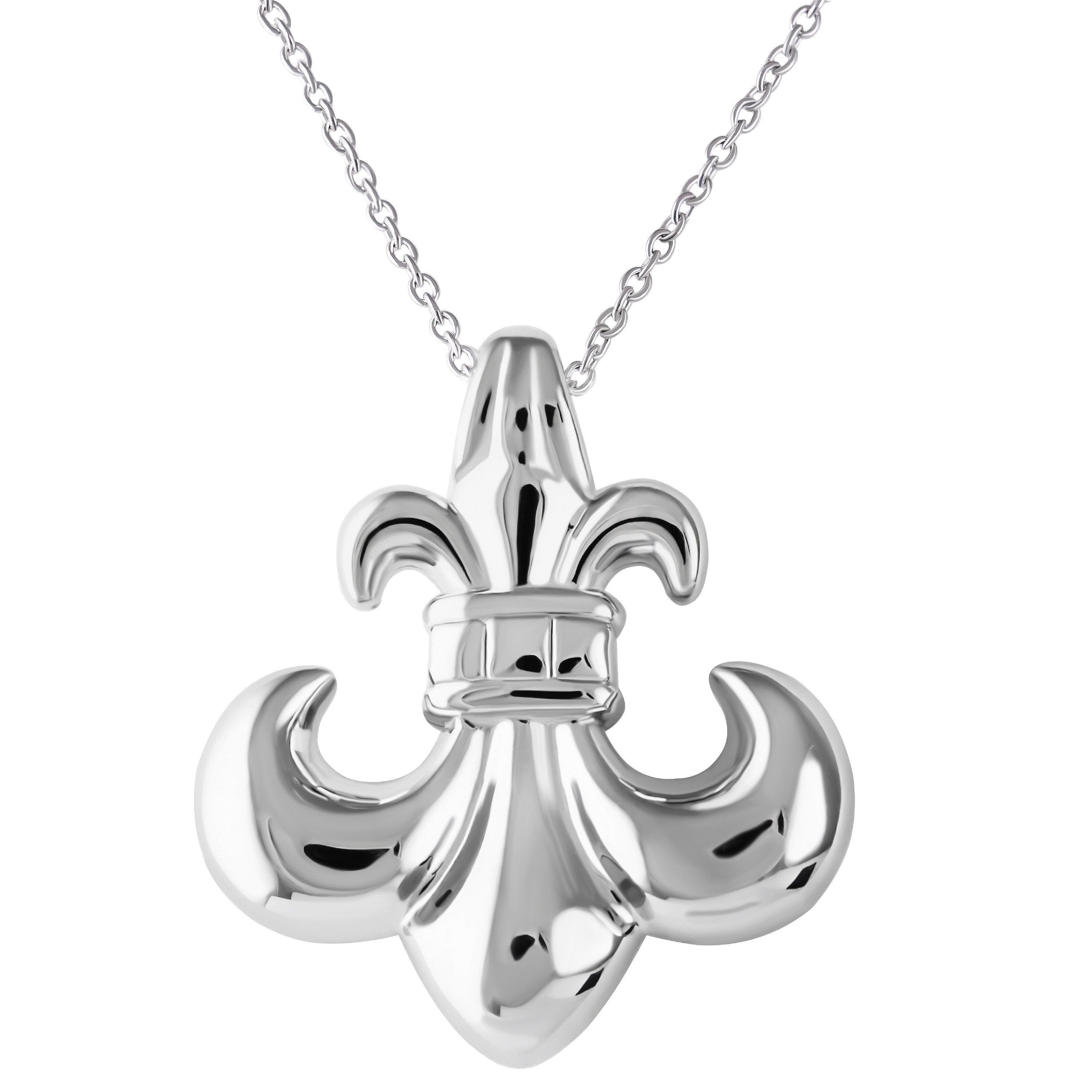 Kette mit Anhänger Schmuck Geschenk Silber 925 Halsschmuck Ankerkette Fleur de Lis Lilie