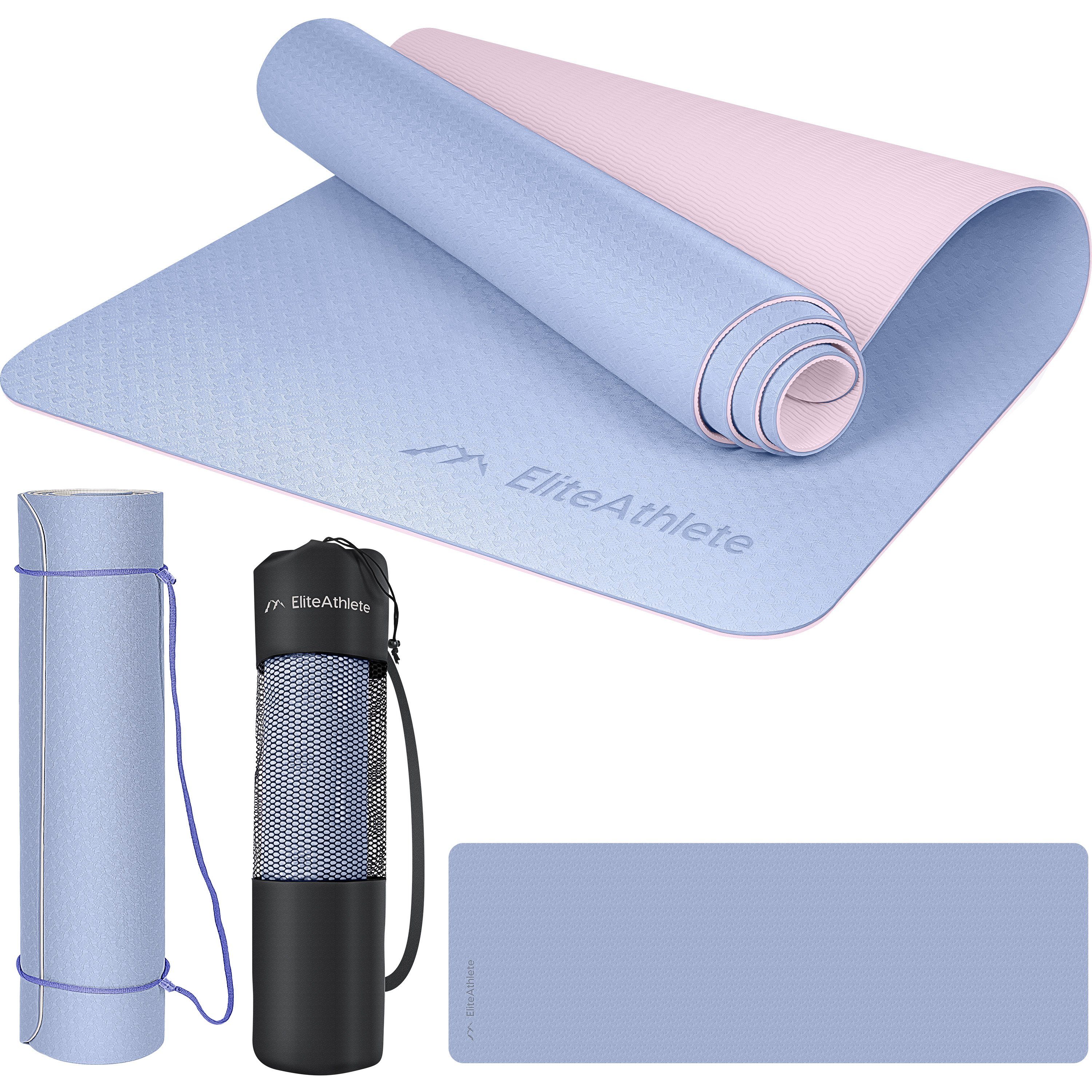 EliteAthlete Yogamatte EliteAthlete® Yogamatte - Sportmatte - Fitnessmatte - Yoga Matte (Set bestehend aus: Matte, Transporttasche, Transportband)