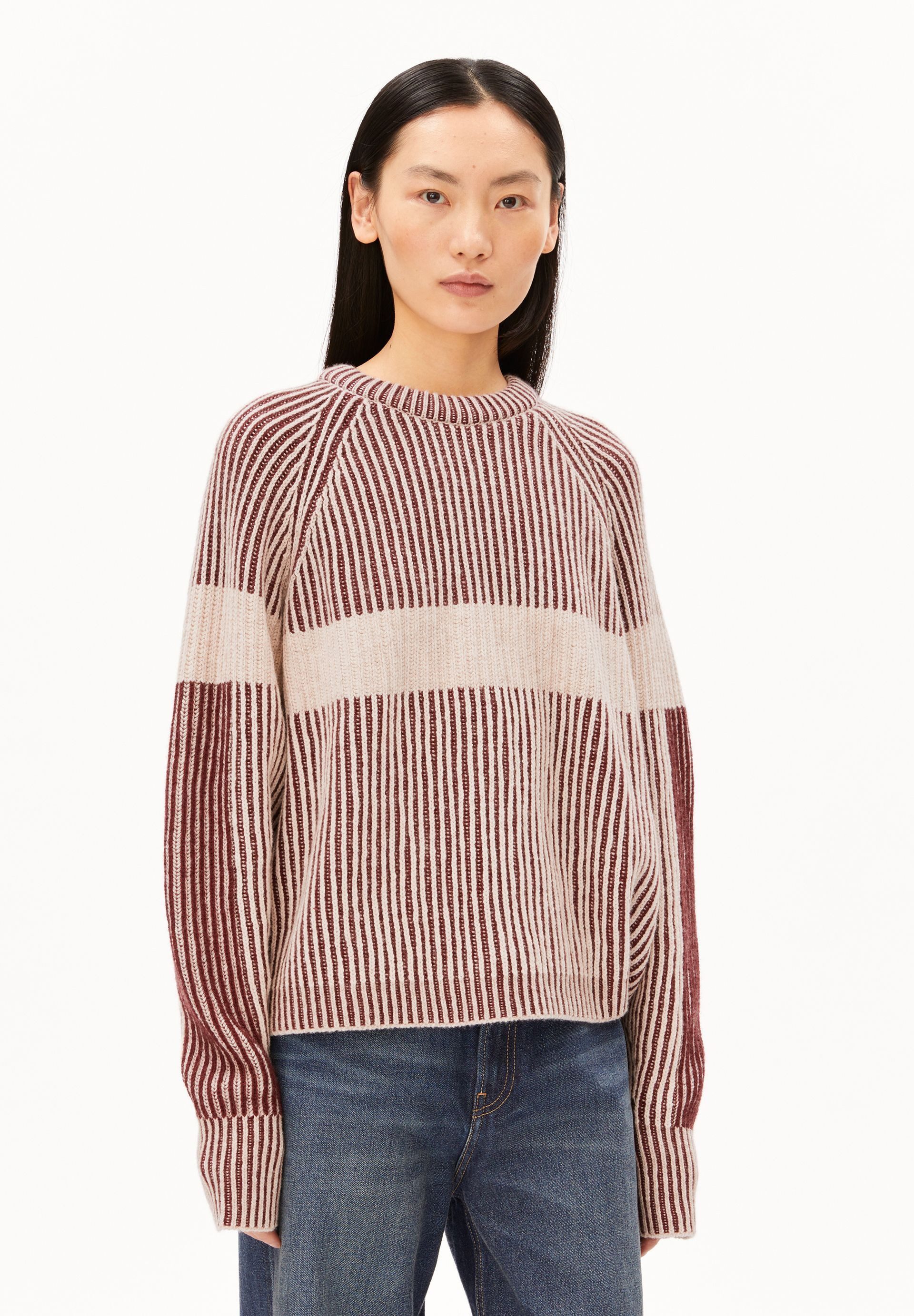 Armedangels Strickpullover RIB ARTWORK Strickpullover aus Bio-Woll Mix Loose Fit