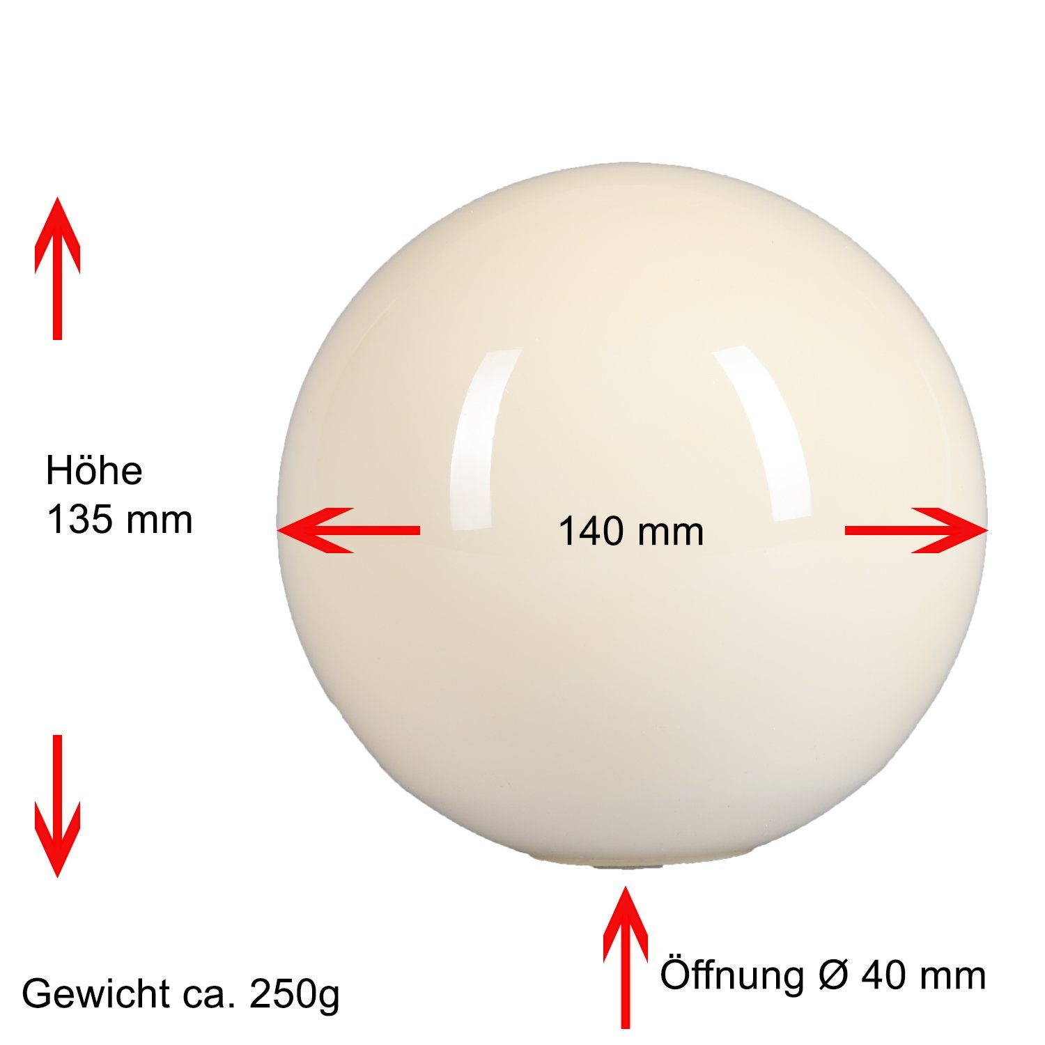 Home4Living Lampenschirm Kugelglas Ø 140mm Ersatzglas E14 Lampenglas mit Muster, Dekorativ – Bild 2 von 4