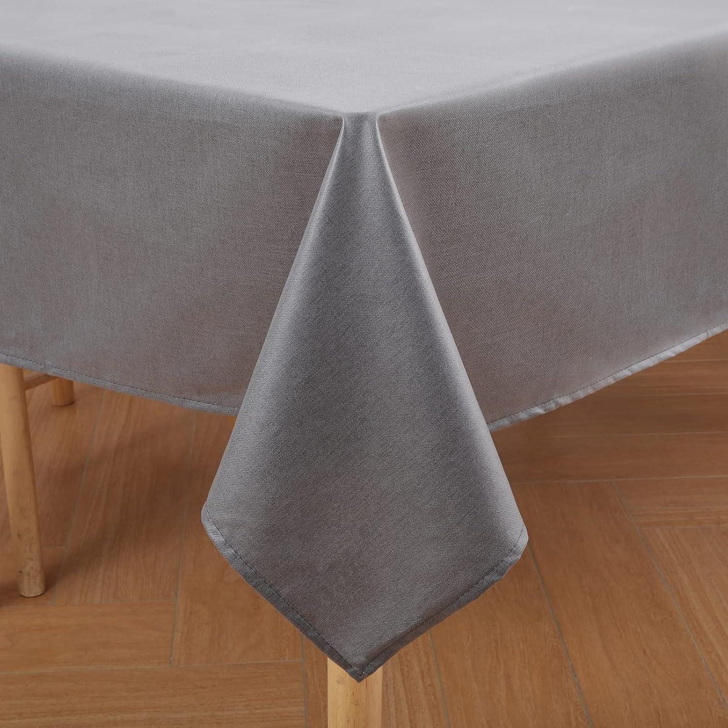 LuxusKollektion Mitteldecke Tischdecke Abwaschbar Lotuseffekt 80 x 80 cm (Quadratisch) Dunkelgrau