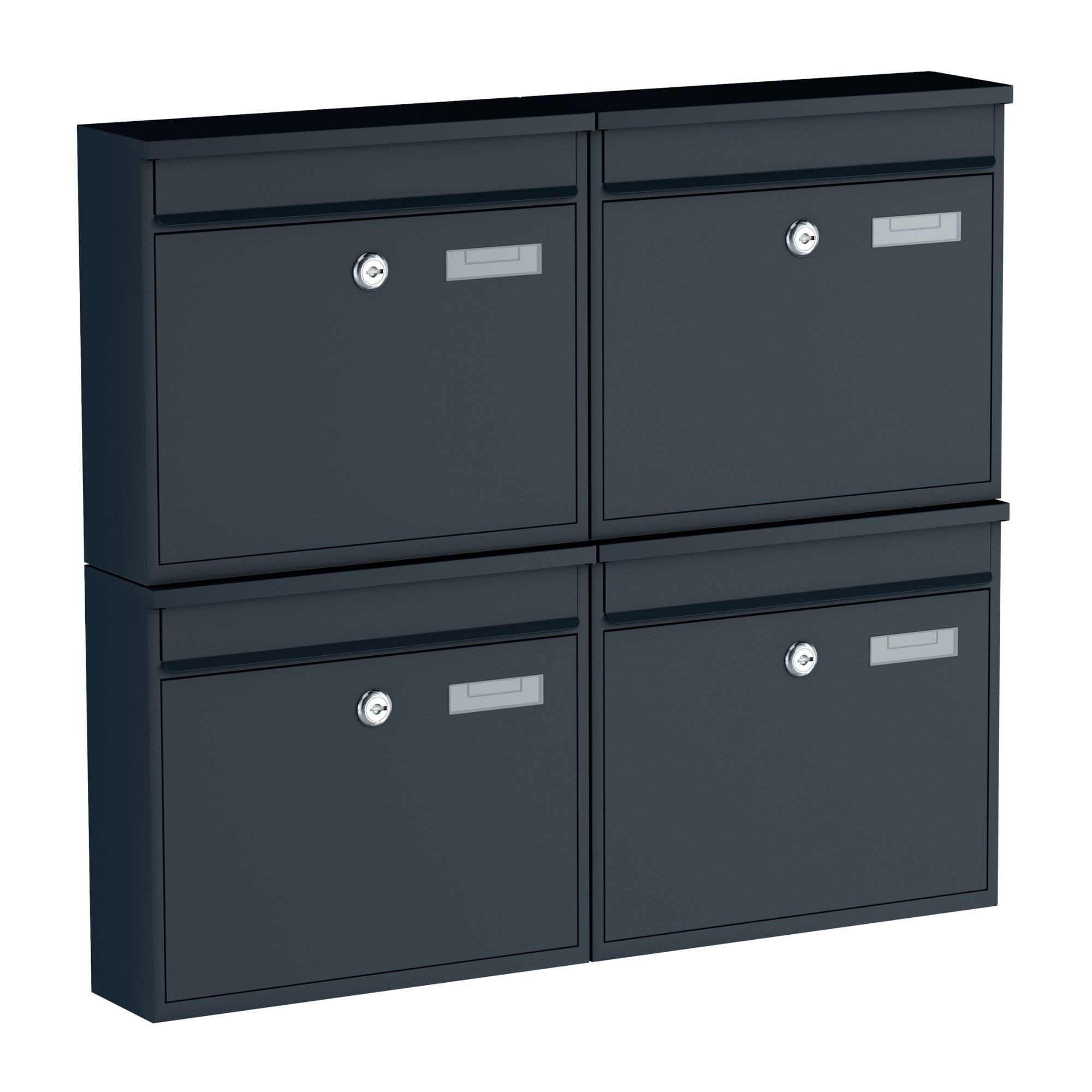 BASI Wandbriefkasten Wandbriefkasten (Spar-Set, 4-St), 4er Set anthrazit ma günstig online kaufen