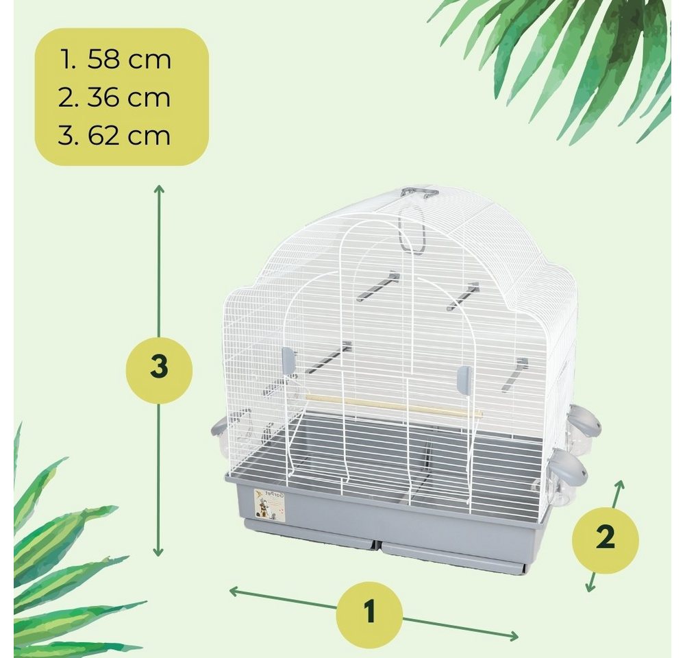 Thumbnail - GarPet Vogelkäfig Vogelkäfig Großsittich Papagei Käfig vorne Freisitz offen Freiflug