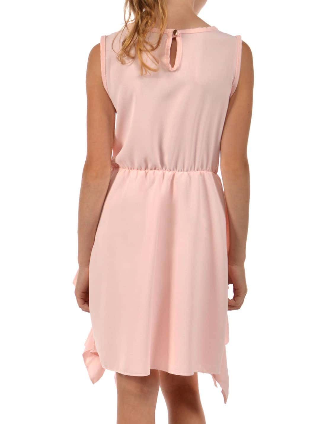tragen Sommerkleid Mädchen Träger am und Rock bequem Volants Rosa Kleid zu KMISSO (1-tlg) breite