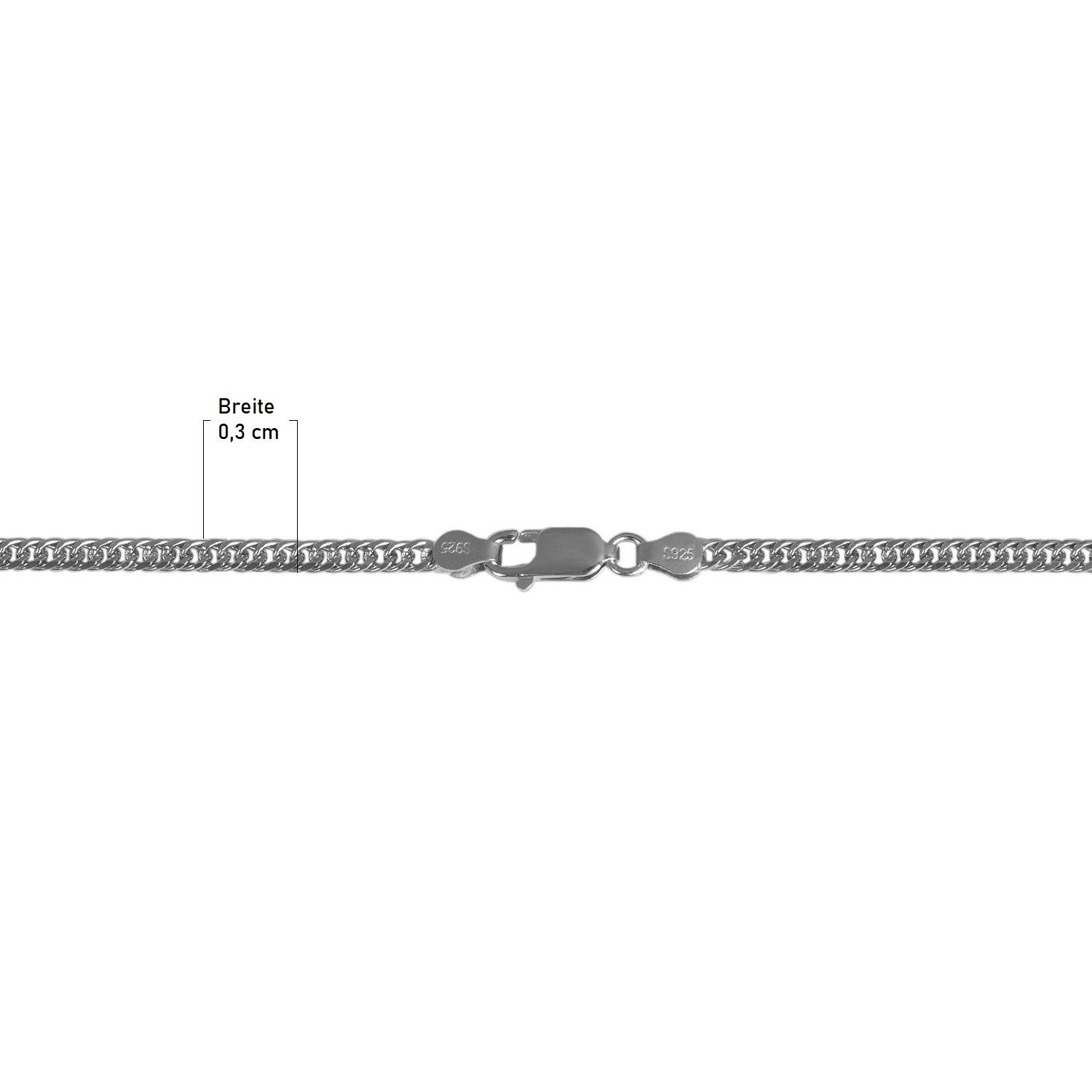 KARMA Panzerkette Panzerhalskette Silber 925 Herren Edelstahl 60 cm Kette S günstig online kaufen