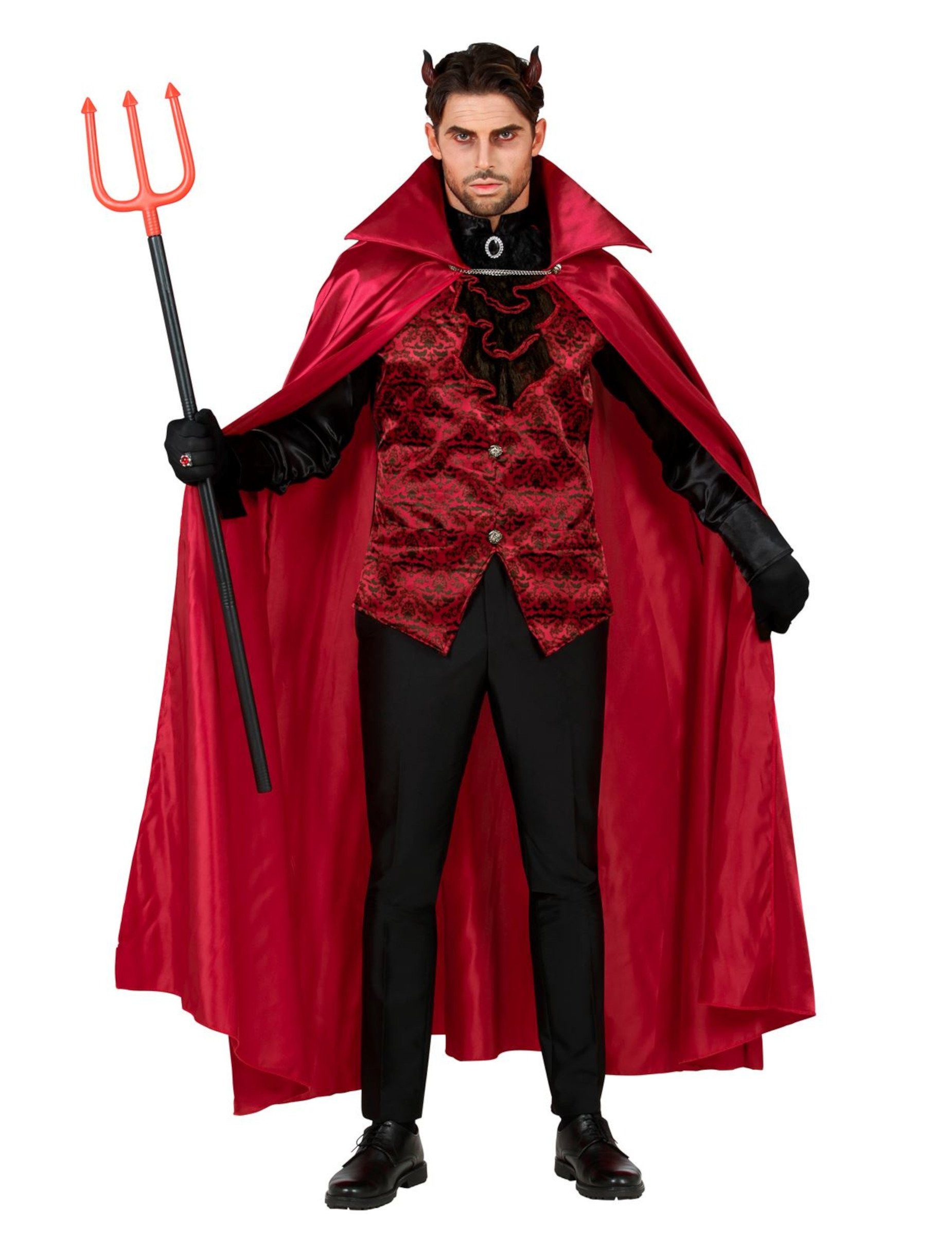 Kostüm Höllenfürst-Herrenkostüm Halloween-Outfit schwarz-rot