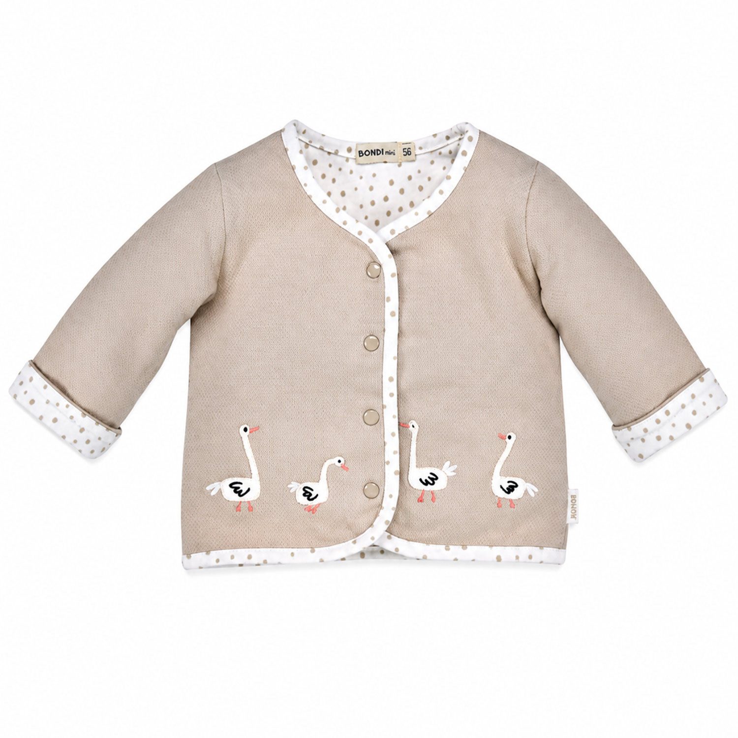Strickjacke Wendejacke 'Gänschen' 93955, Cappuccino