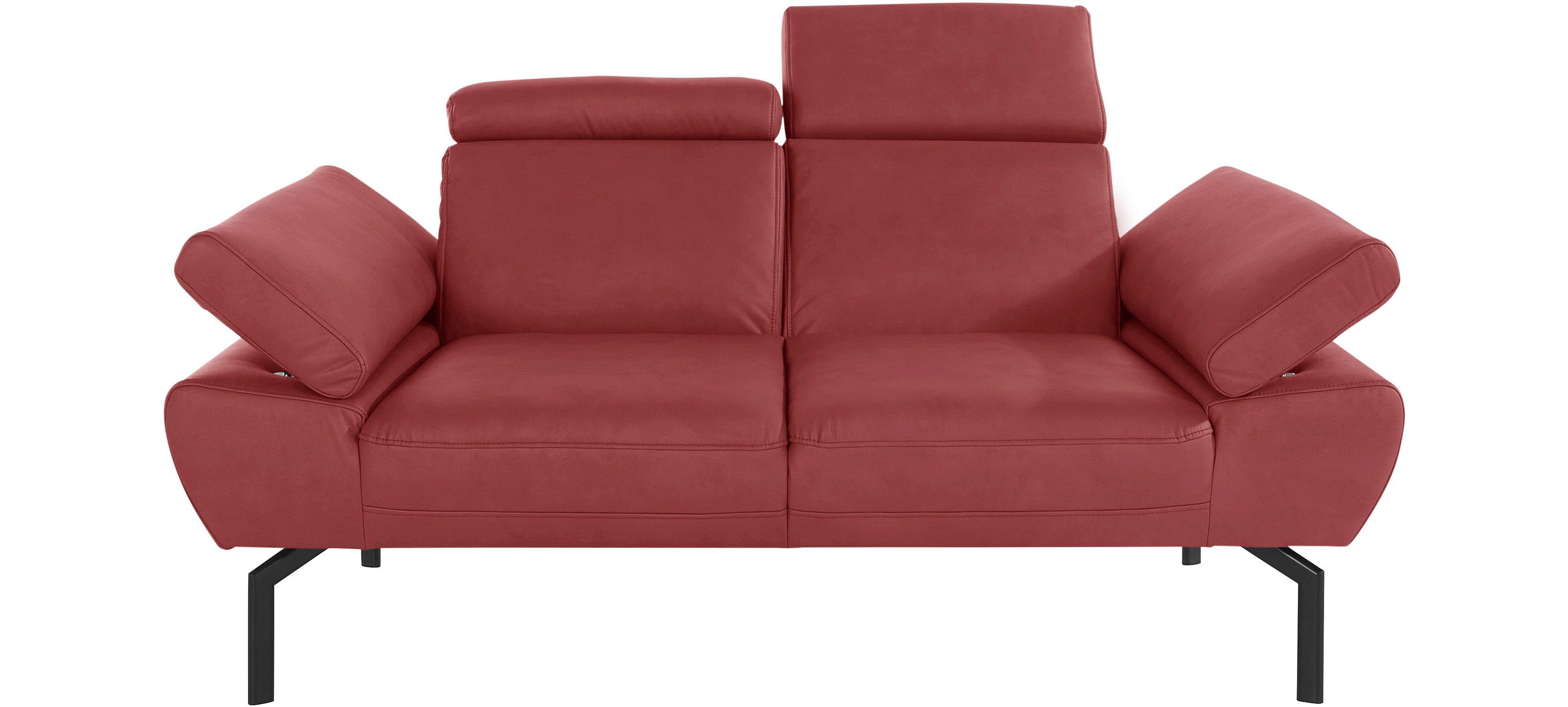 wahlweise Style Lederoptik mit Luxus, Places 2-Sitzer in of Luxus-Microfaser Rückenverstellung, Trapino