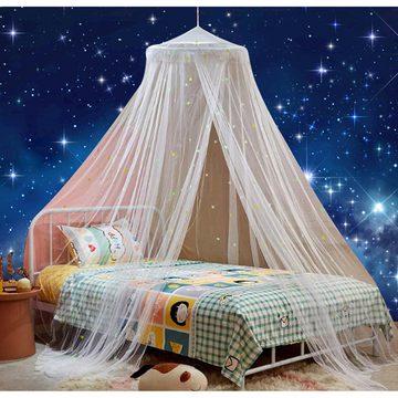 Insektenschutzplissee Moskitonetz Bett für Doppelbett Einzelbett, Insektenschutz Bett, XDeer, mit Fluoreszierenden Sternen,Reise Mückennetz Bett