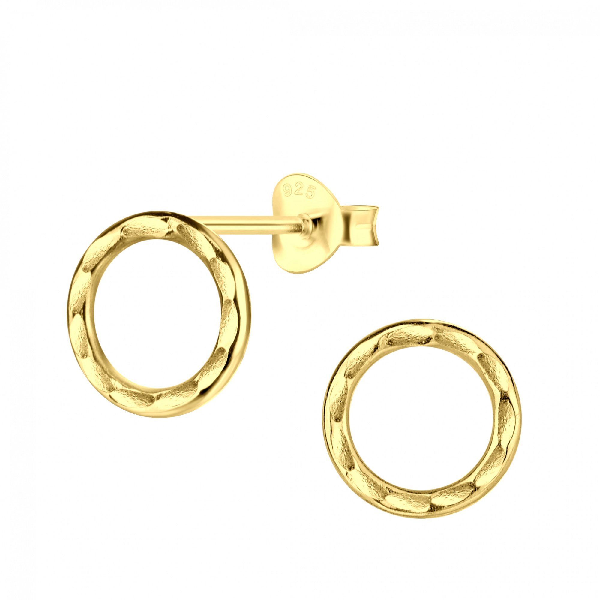 ALEXANDER YORK Paar Ohrstecker CIRCLE gemustert in Gold, 2-tlg. (Ohrstecker), 925 Sterling Silber