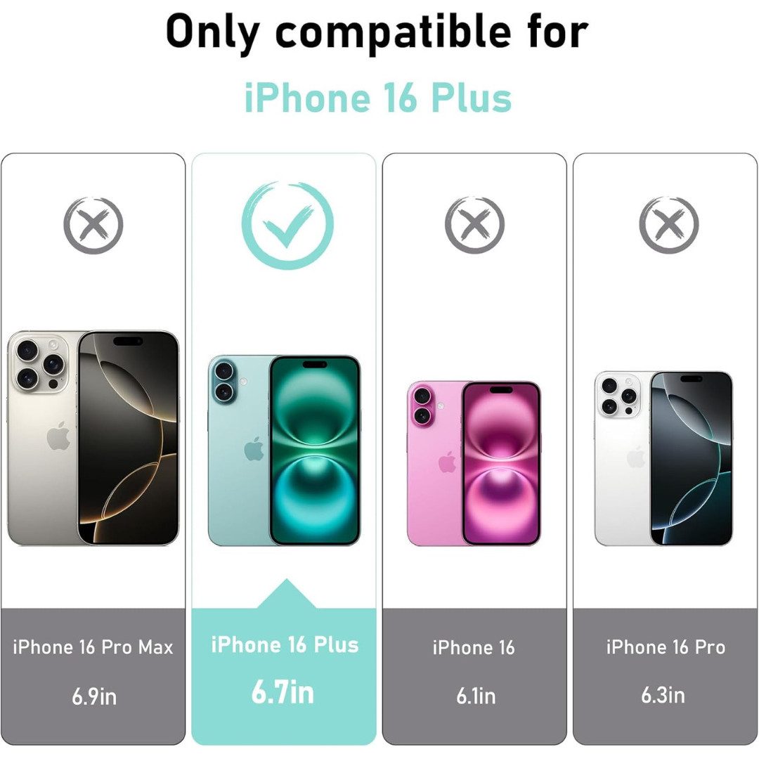 SmartUP Smartphone-Hülle Hülle für Iphone 16 Plus 2X Schutzglas 2X Kameraschutz Panzerfolie 9H, Rundumschutz – Bild 2 von 5