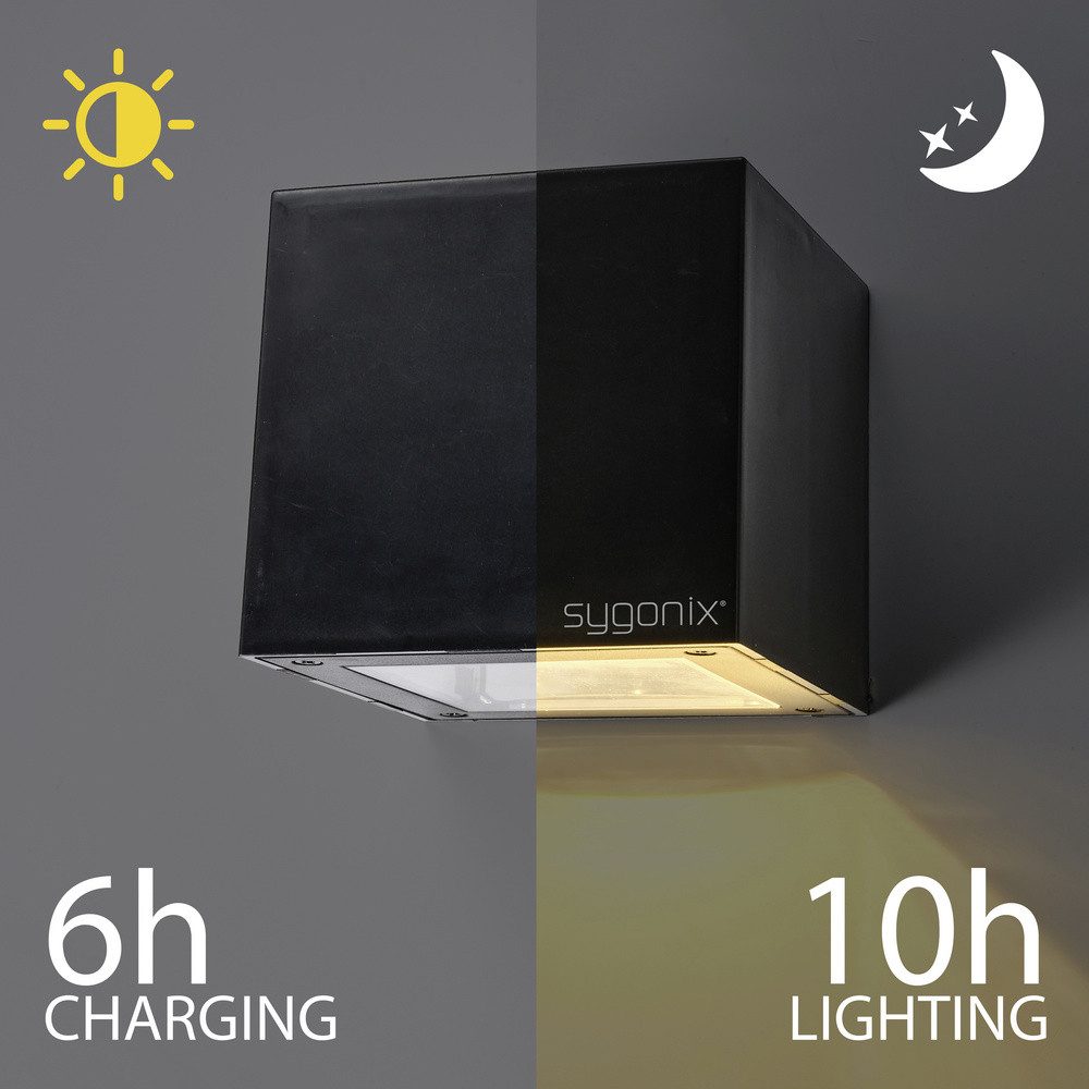 Sygonix Außen-Wandleuchte Sygonix SY-5499356 Solar-Außenwandleuchte SMD LED 0.9 W Schwarz