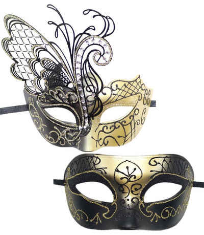 Dekorative Verkleidungsmaske Maske für Halloween Kostümparty, 2 Venezianische Maske, (2-tlg), Maskerade Maske, Karneval Masken Halloween Masken