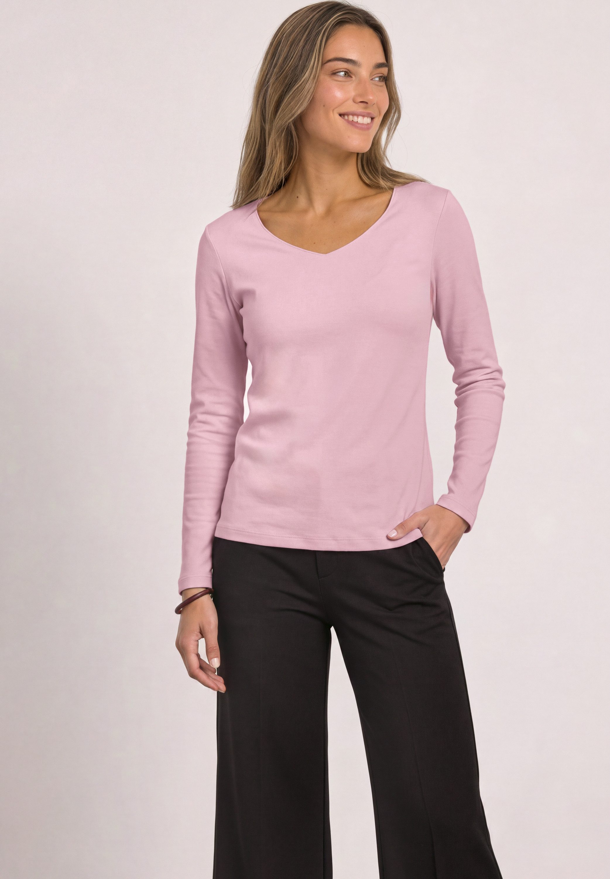 STREET ONE Langarmshirt in Unifarbe