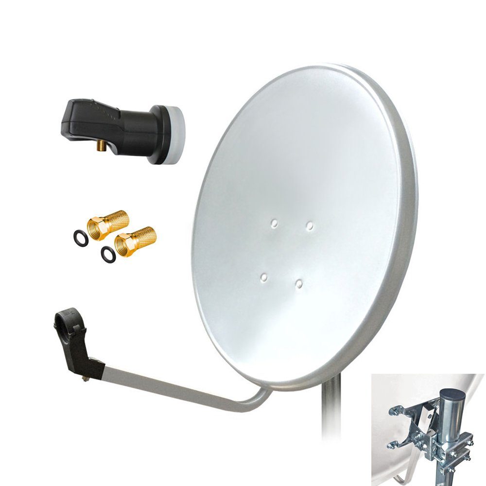 ARLI »60 cm HD SAT Anlage weiss + Single LNB + 2x F-Stecker vergoldet Set  10719« SAT-Antenne (60 cm, Stahl) online kaufen | OTTO