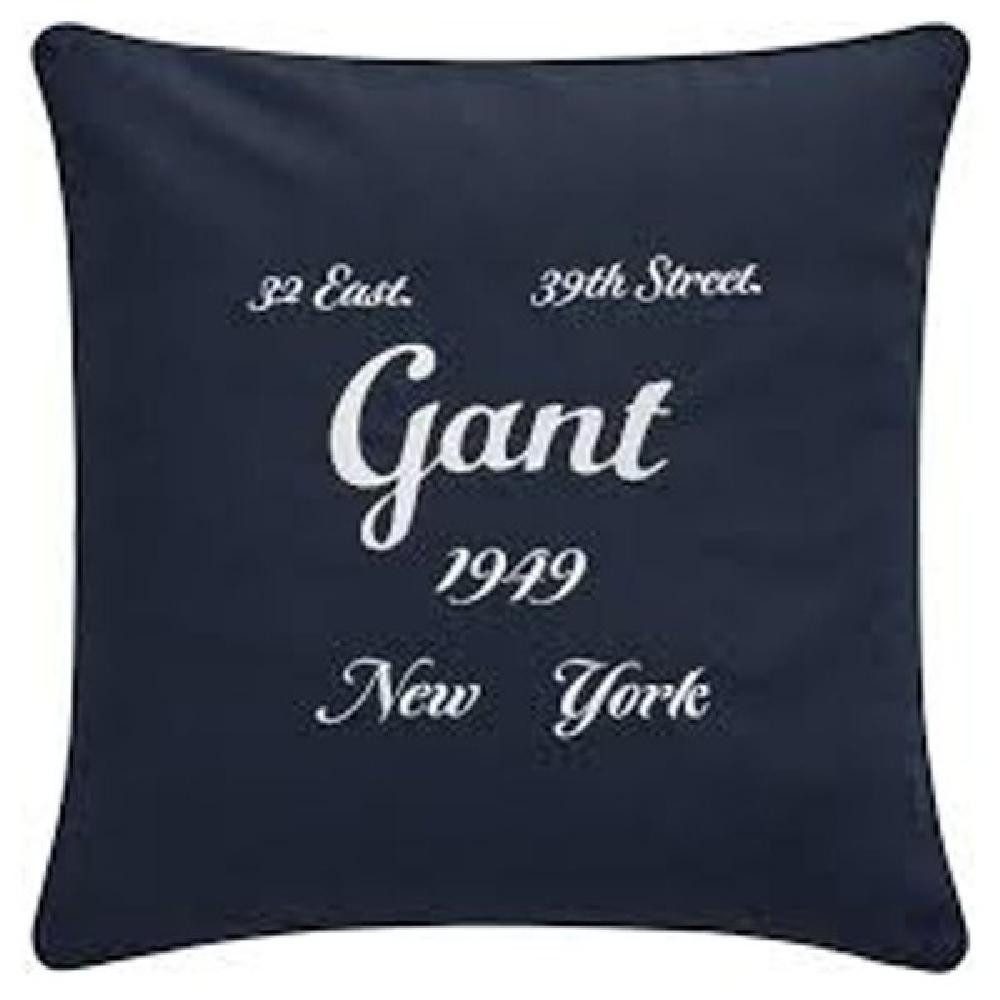 Gant Kissenhülle Gant Home Kissenhülle Script Logo Cushion Evening Blue (50x50cm)