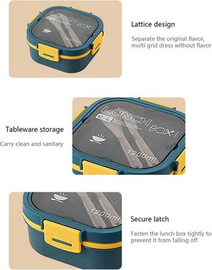 Welikera Lunchbox Bento Box,1200mL,5 FäCher Leak Proof,Mikrowelle GeschirrspüLer Sicher, Auslaufsicher,Temperaturbeständigkeit: -20℃~120℃,mit Besteck