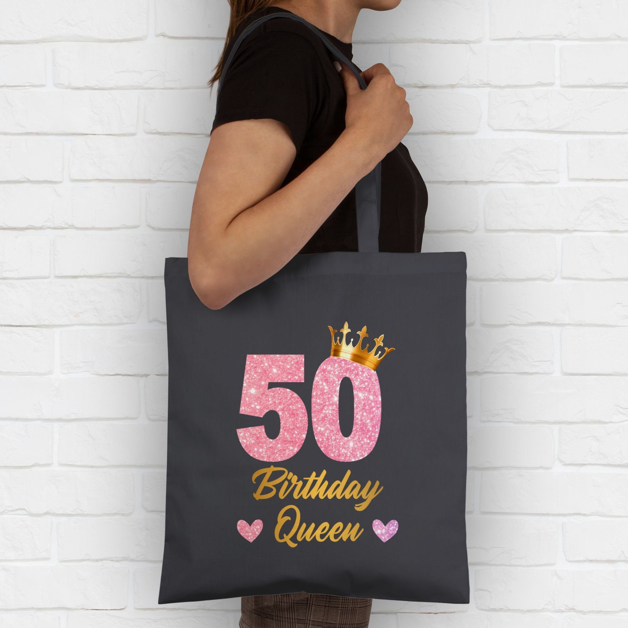Birthday Geburtstags 50, Shirtracer 50 Dunkelgrau 3 Geburtstagsgeschenk Queen Geburtstag 50. Umhängetasche Königin