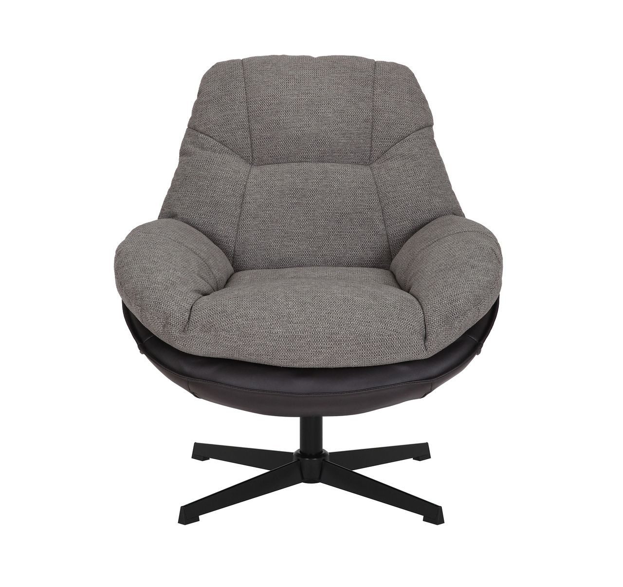 Better Home Relaxsessel gepolsterter Drehstuhl, Loungesessel, hellgrau & schwarz